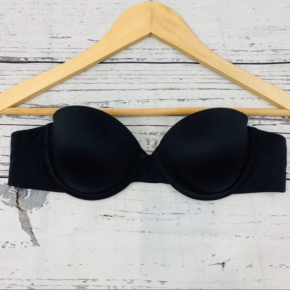 Maidenform black strapless bra no slip edge pad
